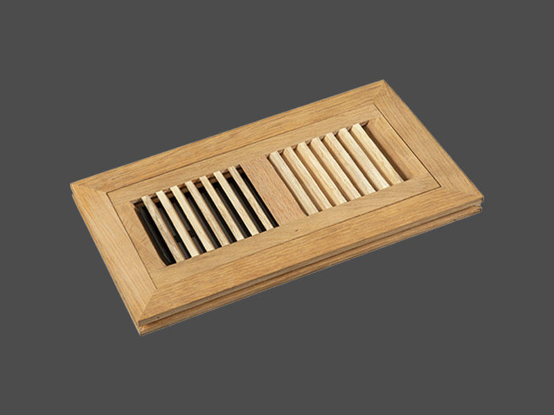 Wood Vent Cover Floor Register Louvered with Frame Flush Mount Vents Cover 2WFM