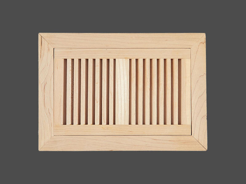 Wood Vent Cover Floor Register Louvered with Frame Flush Mount 2WFM